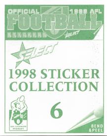 1998 Select AFL Stickers #6 Brayden Lyle Back